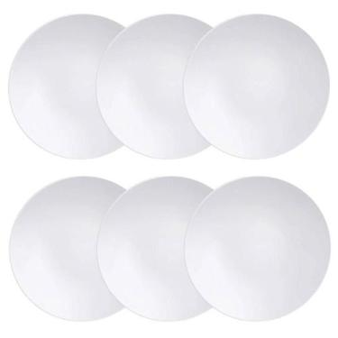 Imagem de Conjunto 6 Pratos de Sobremesa Porcelana Tramontina Branco 21cm Cupê S