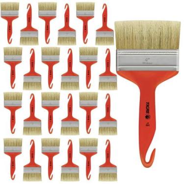 Imagem de Kit 24 Trinchas Pinceis Tigre Porta Móveis Madeira Verniz Cabo Plástic