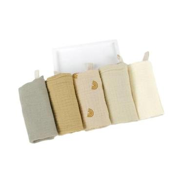 Imagem de Toalhas De Algodão Absorventes Para Bebês Em 6 Camadas, 5 Peças, Panos