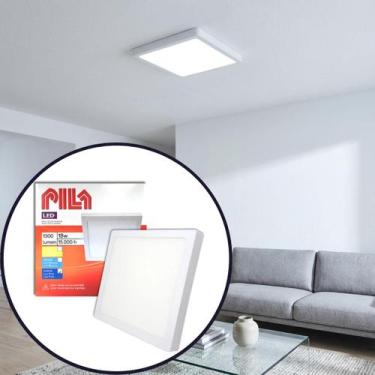Imagem de Luminária de teto Plafon Painel de Led Sobrepor quadrado 18w Luz branc