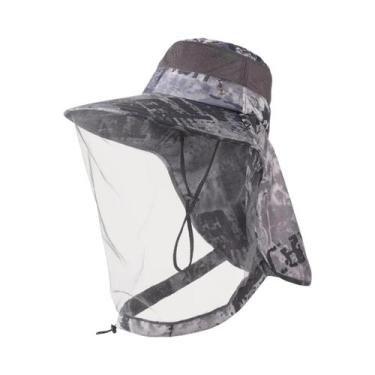 Imagem de Chapéu De Sol Masculino Em Malha Anti-Mosquito Para Camping E Pesca Co