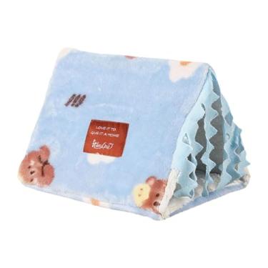 Imagem de KiBcsLic Casinha/Túnel para Porquinho-da-Índia, Lavável e Macia, Esconderijo para Coelhos, Esquilos e Ouriços Brincando, Blue L