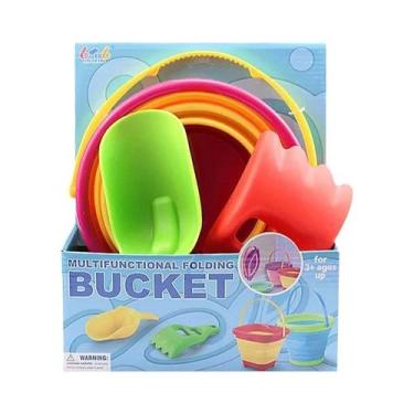 Imagem de Balde De Praia Portátil E Dobrável Para Crianças, Brinquedo De Areia, 