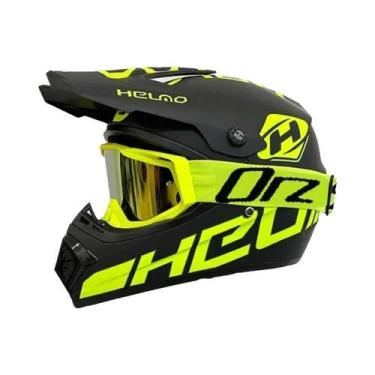 Imagem de Capacete De Motocross Infantil Para Off-Road Com Óculos De Proteção - 