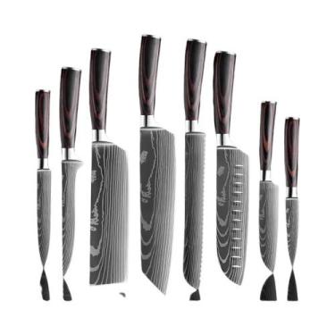 Imagem de Conjunto De Facas De Cozinha Em Aço Inoxidável 7Cr17Mov 1-9PCS Faca De