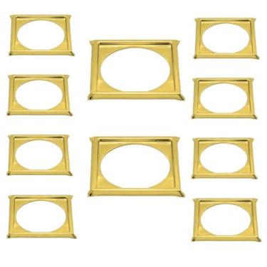 Imagem de Kit C/10 Porta Grelha Ralo Click 15x15 Suporte Inox Dourado - Montelar