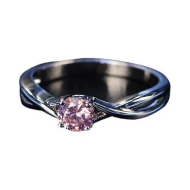 Imagem de Anel De Noivado Feminino Em Prata 925 Com Pedras Preciosas Moissanite,