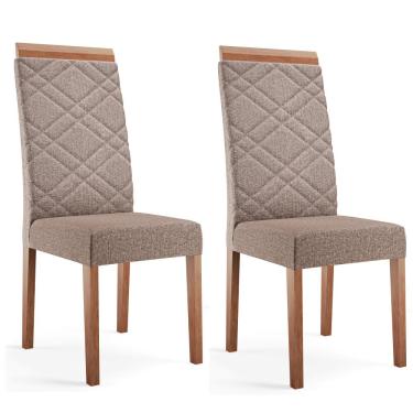 Imagem de Conjunto 2 Cadeiras Estofadas Atlas Madetal - Mel/Marrom
