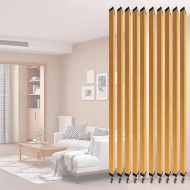 Imagem de Divisória de sala de pé - colunas de parede com divisória de metal, poste do chão ao teto, pacote com 10, altura ajustável de 1,2 m - 2,4 m, ripas de separação elegantes para decoração de casa e