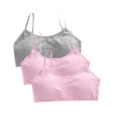 Imagem de Sutiã Esportivo Sem Fio Para Meninas Adolescentes, 3 Peças, Roupa Ínti