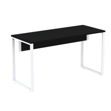 Imagem de Mesa Escritório P25 Tub Pandin 120 Cm (larg) Tampo Mdp Preto Pé Aço Tubular Branco