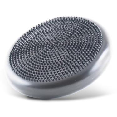Imagem de Disco de Equilíbrio Inflável 33cm - Almofada para Pilates com Bomba Inclusa, Ideal para Treinos de Estabilidade e Atividades Físicas (Cinza)
