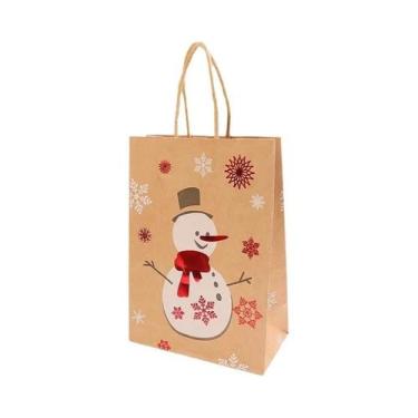 Imagem de Sacolas De Papel Kraft Para Presentes De Natal Do Papai Noel 2024, Emb