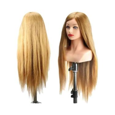 Imagem de Cabeça De Manequim Profissional Para Cosmetologia De 28 Polegadas, Cor