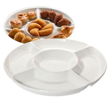 Imagem de Petisqueira 5 Divisórias Melamina Bandeja Petisco Frios 30cm - Uny Hom