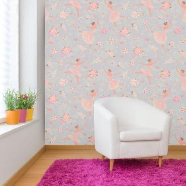 Imagem de Papel de Parede Adesivo Autocolante Decorativo Bailarina Lilás 5 METRO