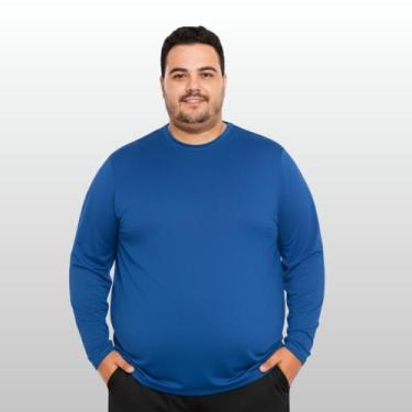 Imagem de Camisa Térmica Plus Size Proteção Solar Uv 50+ Camiseta Masculina Mang