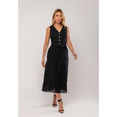 Imagem de Conjunto Com Colete e Saia Midi Preto Salvatore, G