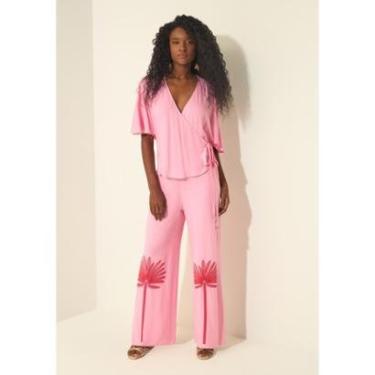 Imagem de Macacão Longo Transpassado Com Amarração E Estampas-Feminino