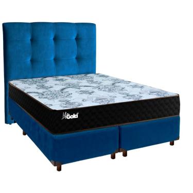 Imagem de Kit Cama Box + Cabeceira + Colchão Casal Molas Ensacadas - Life Gold - Paropas