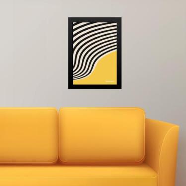 Imagem de Quadro Bauhaus Amarelo E Preto - Curved Sinuosity 45X34Cm - Quadros On