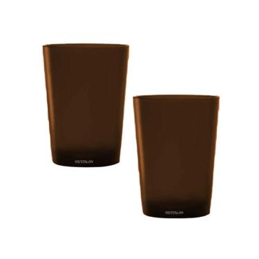 Imagem de Kit 2 Copos Short Drink 200Ml Marrom - Policarbonato