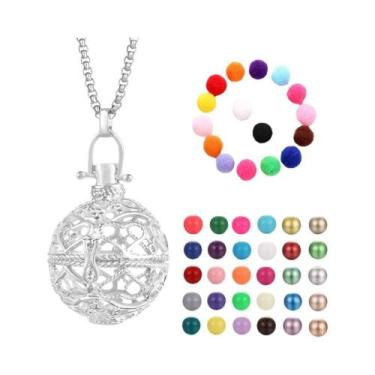 Imagem de Colar Difusor De Óleos Essenciais Para Aromaterapia, Design Gaiola De 