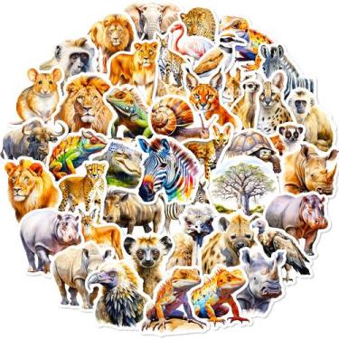 Imagem de Adesivos de vinil impermeável para animais africanos 50 unidades/lote 