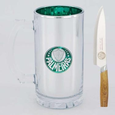 Imagem de Kit Com Faca Premium + Caneca Chopp Palmeiras-Unissex