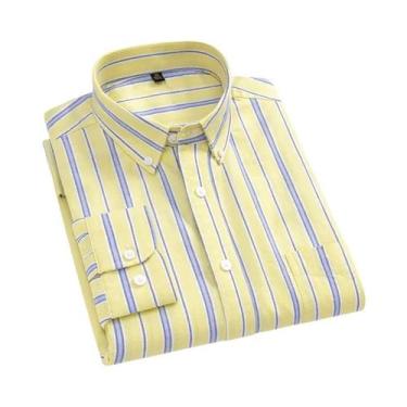 Imagem de Camisa Oxford Masculina Oversized 10XL 11XL 100% Algodão Moda Casual N