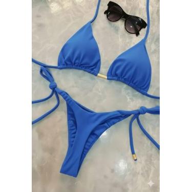 Imagem de Biquíni Fio Dental Feminino Amarração Lateral - Bronze Perfeito Moda P