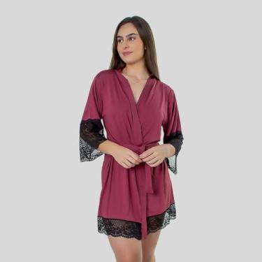 Imagem de Robe de luxo sexy noiva feminino detalhe em renda - ALTIÊ INTIMATE, Ru