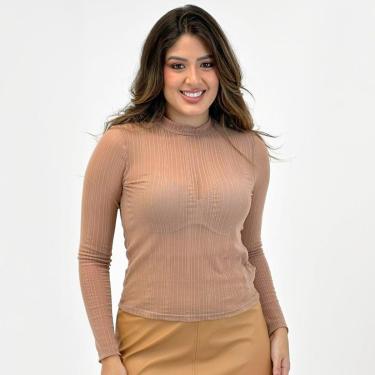 Imagem de Blusa Doce Trama de Tule Manga Longa Feminina-Feminino