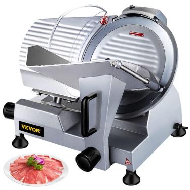 Imagem de Fatiador de Frios Elétrico Semiautomático de Aço Carbono, 420W, 110v, VBENLEM Meat Slicer 12 inch, Prateado