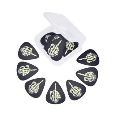Imagem de 12 Palhetas De Guitarra 0.71/1.0mm Em ABS Premium Com Acabamento Liso 