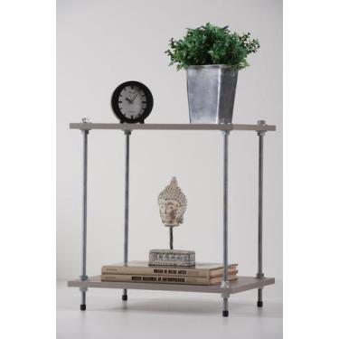 Imagem de Cabeceira Mesinha Quarto Cinza Suspensa Mesa MDF Madeira Industrial Di