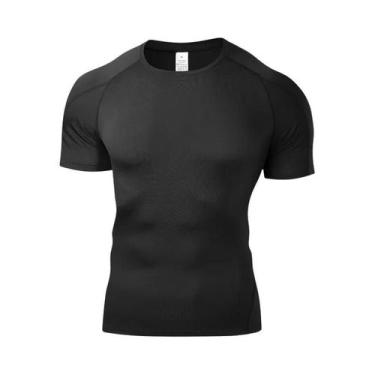 Imagem de Camiseta Masculina De Verão Para Corrida, Elástica, Compressão, Fitnes