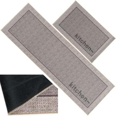 Imagem de Kit com 2 Tapete Passadeira Antiderrapante Cozinha Emborrachado NilosDecor