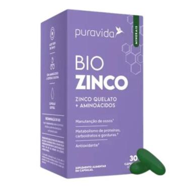 Imagem de Bio Zinco Pura Vida Zinco Quelado Aminoácidos 30 Caps - Puravida