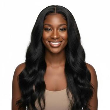 Imagem de Peruca Wig Paloma Sintética 60cm Castanho Escuro - Black Beauty