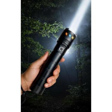 Imagem de Lanterna Tática Poderosa 2km Foco Zoom Recarregável USB - Congratulati