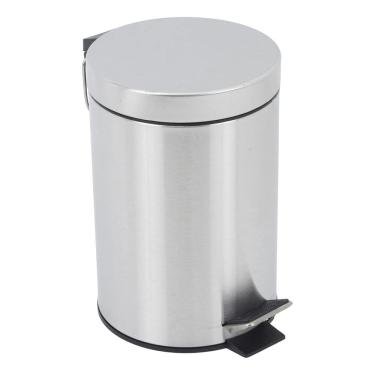 Imagem de Lixeira Banheiro 3l Prata Escovado Aco 25x16cm Pedal