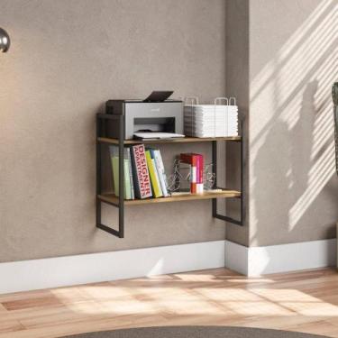 Imagem de Nicho Kappesberg Industrial 2 Prateleiras 60x72cm Freijó/preto Fosco