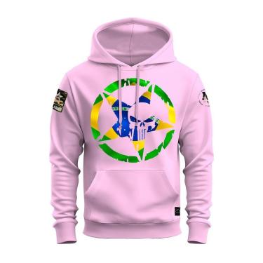 Imagem de Moletom Canguru Blusa De Frio Confortável Estampado Brasão Brasil-Unissex