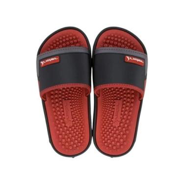 Imagem de Chinelo Rider Pump II slide Infantil Meninos Preto Vermelho Cinza, Pre