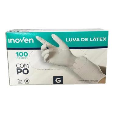Imagem de Luvas descartáveis Geral Luva látex branca G com pó x 100 un - Congrat