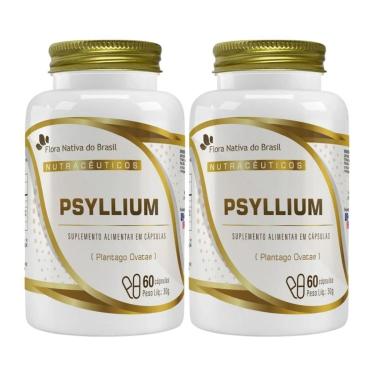 Imagem de Kit 2x Psyllium 500mg 60 Capsulas Flora Nativa-Unissex