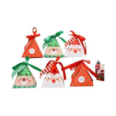 Imagem de Conjunto De Caixa De Presente De Doces De Natal Com 12 Sacos De Papel 