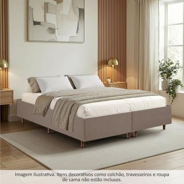 Imagem de Cama Box King em Madeira Eucalipto Base Resistente e Durável Santorini Espresso Móveis...