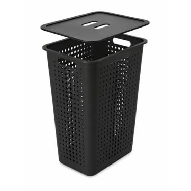 Imagem de Ou Cesto de Roupas com Tampa 47L Preto